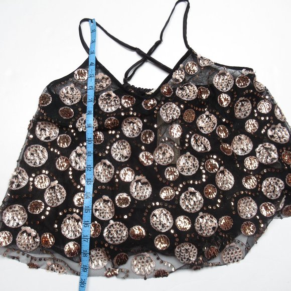 Anthropologie Let Me Be Sequin Embellished Tank Top Black - Small - Picture 8 of 13